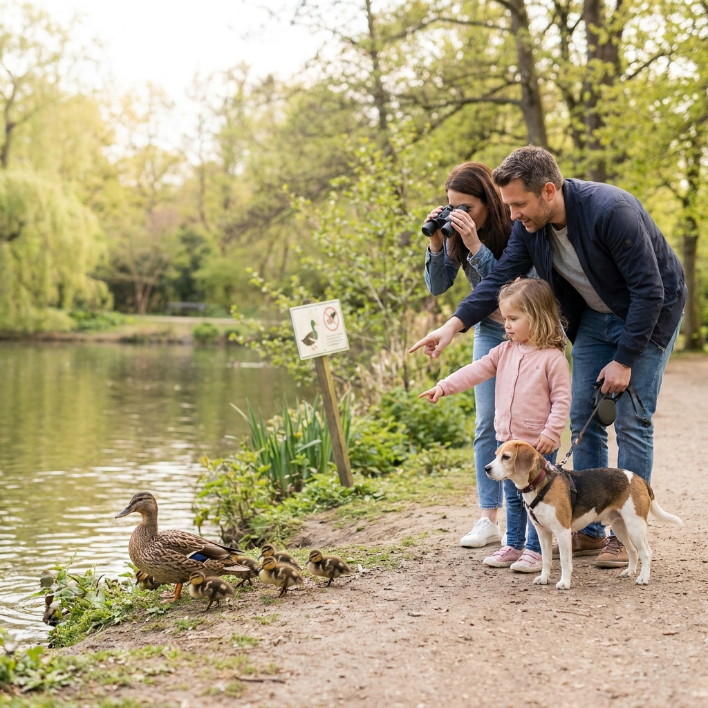 Geese, ducks, and goslings in parks and neighborhoods: respectful viewing and conflict-free coexistence