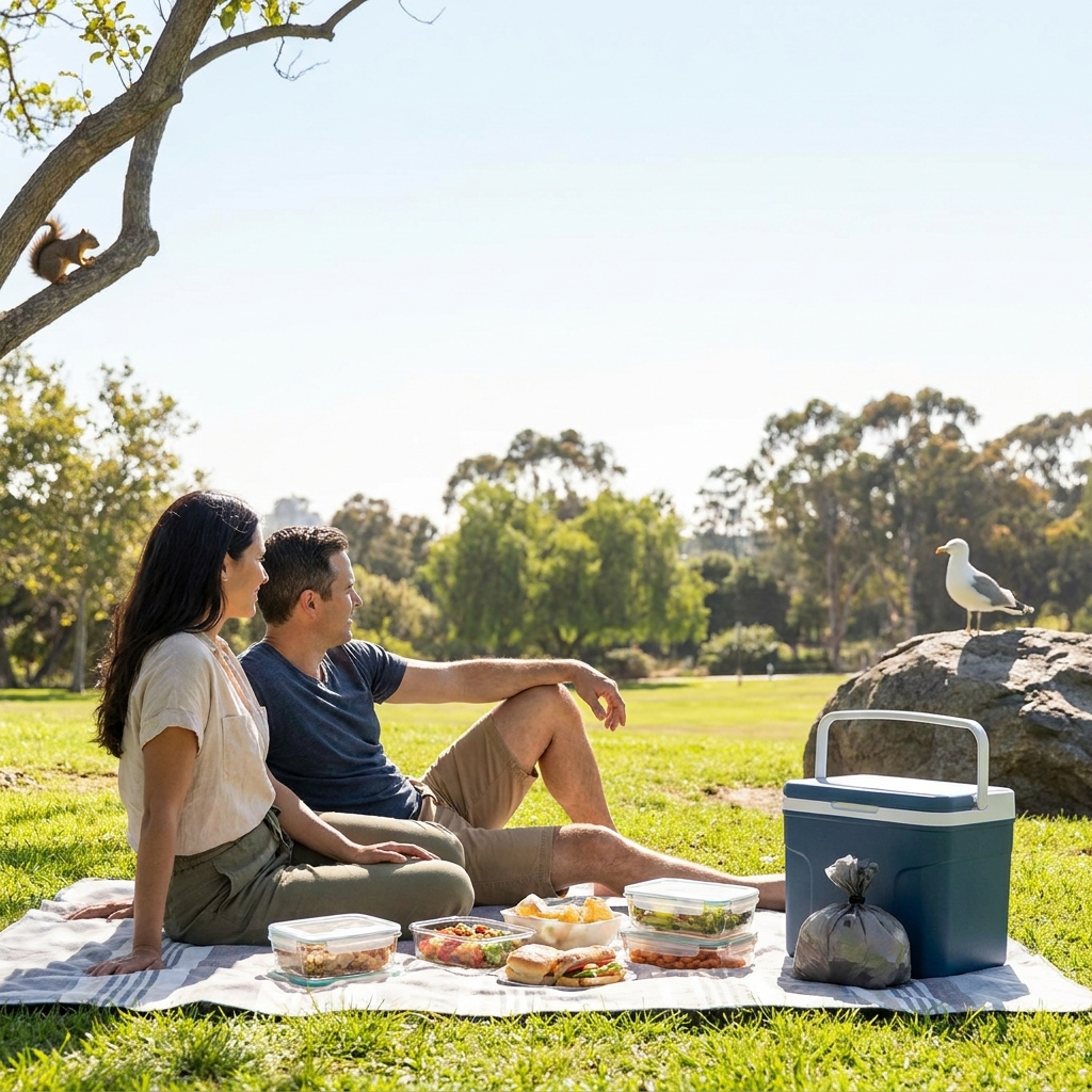Wildlife-friendly picnic and cookout habits for parks, beaches, and backyards