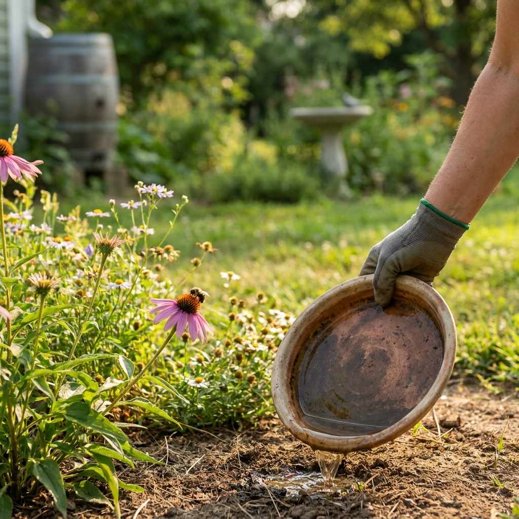 Wildlife-friendly mosquito prevention: reducing standing water and protecting pollinators