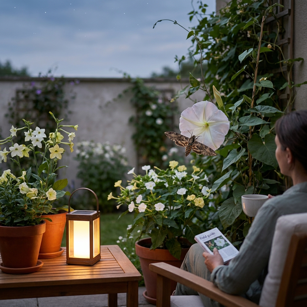 Wildlife-friendly patio gardening: choosing plants that support night pollinators (moths) and evening wildlife viewing