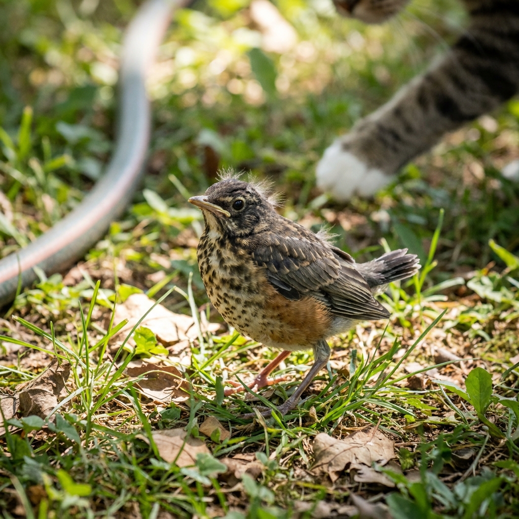 Fledglings in June: why young birds sit on the ground and how to keep them safe around homes