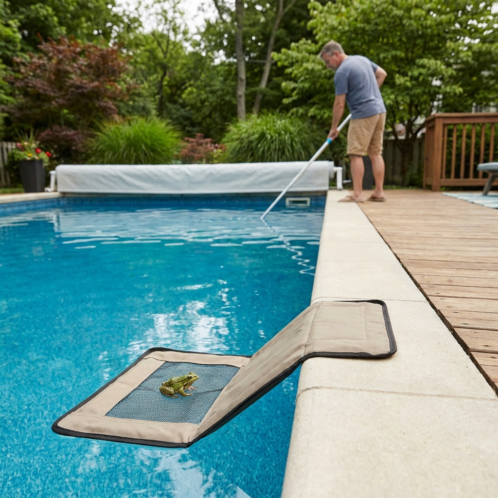 Wildlife-friendly pool and hot tub habits: keeping animals out safely and what to do if one gets in