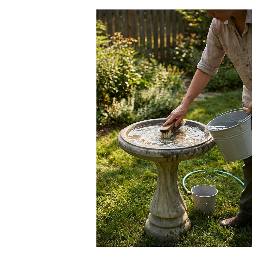 Backyard bird baths in late July: a simple cleaning schedule that stays mosquito-smart and bird-safe